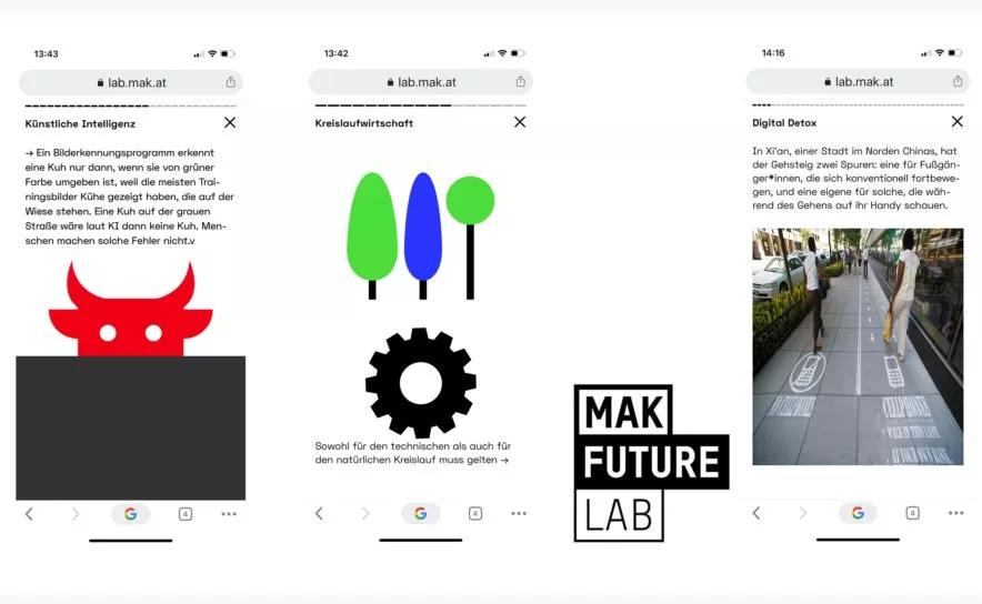 Projekte aus dem MAK Design Lab lassen sich mit der App verknüpfen
