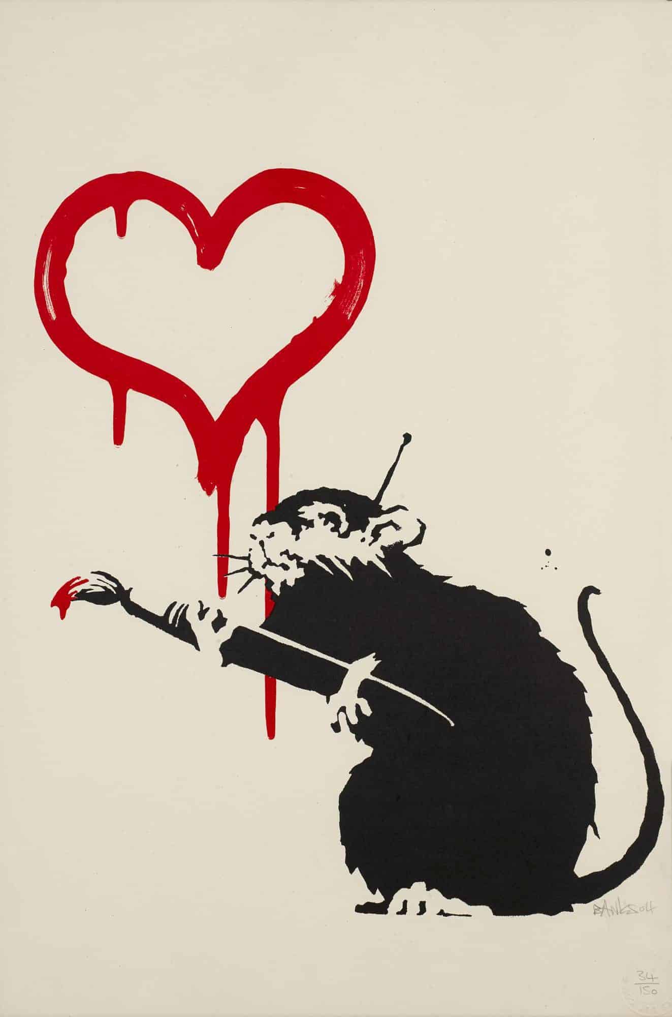 Banksy – Love Rat 2004 | © Galerie Gerald Hartinger Banksy - Love Rat bei der ART VIENNA International Art Fair