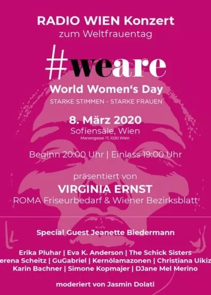 Radio Wien und Virginia Ernst präsentieren Konzert zum World’s Women Day 2020