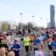 Teilnehmer am Vienna City Marathon (VCM) auf der Reichsbrücke
