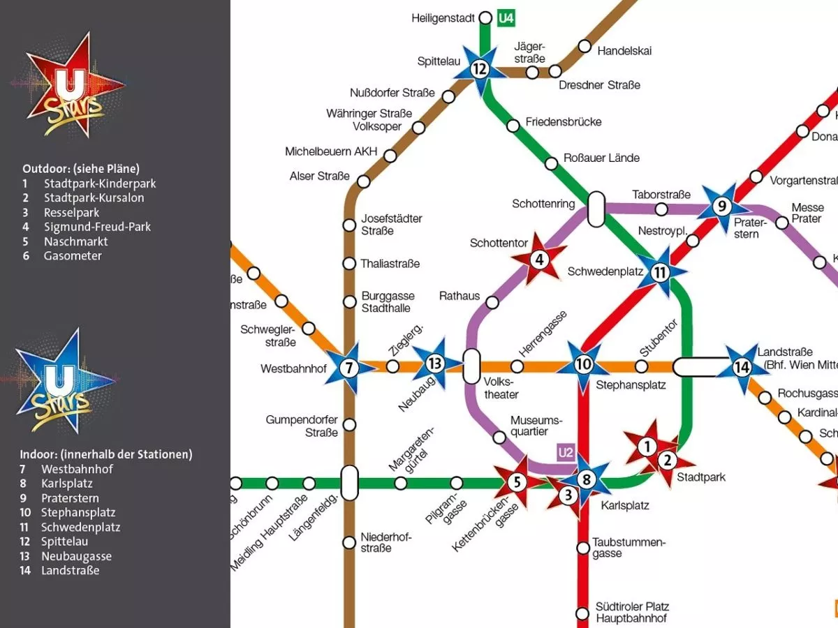 Alle Indoor- und Outdoor-Spots der U-Bahn-Stars - Plan Stand Juni 2020