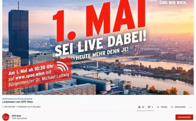 Video-Stream zum 1. Mai der SPOE auf Youtube