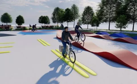 Bei der Rudolf-Nurejew-Promenade in Wien-Donaustadt entsteht ein Radmotorikpark
