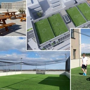 Ankick für Fußball am Dach in der Donaustadt - die Soccer-Anlage "Andi kickt" in der Seestadt Aspern
