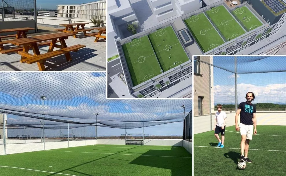 Ankick für Fußball am Dach in der Donaustadt - die Soccer-Anlage "Andi kickt" in der Seestadt Aspern