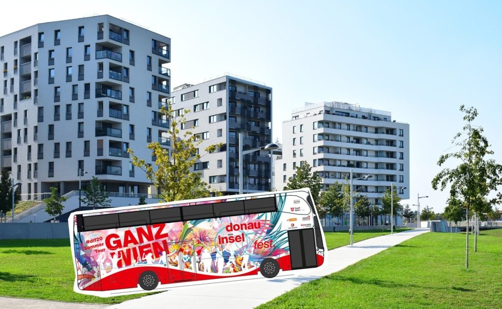 Der #dif20 Tourbus bringt täglich Pop-up-Acts in die Wiener Bezirke