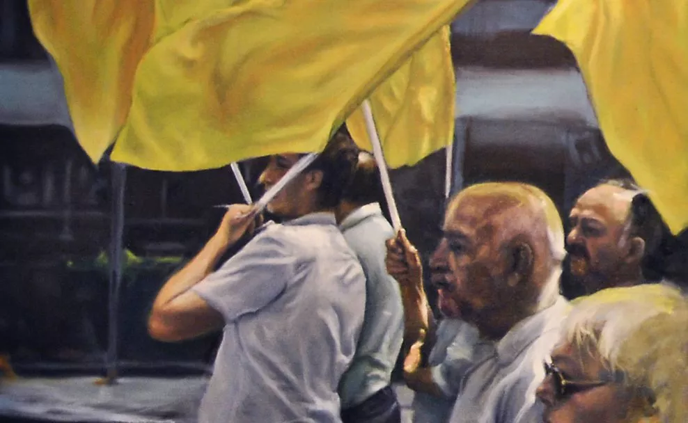 Kurt Kopta Gemälde mit Titel "Fahnen" ziert Cover des "Zentralorgan für Kulturpolitik" Heftes