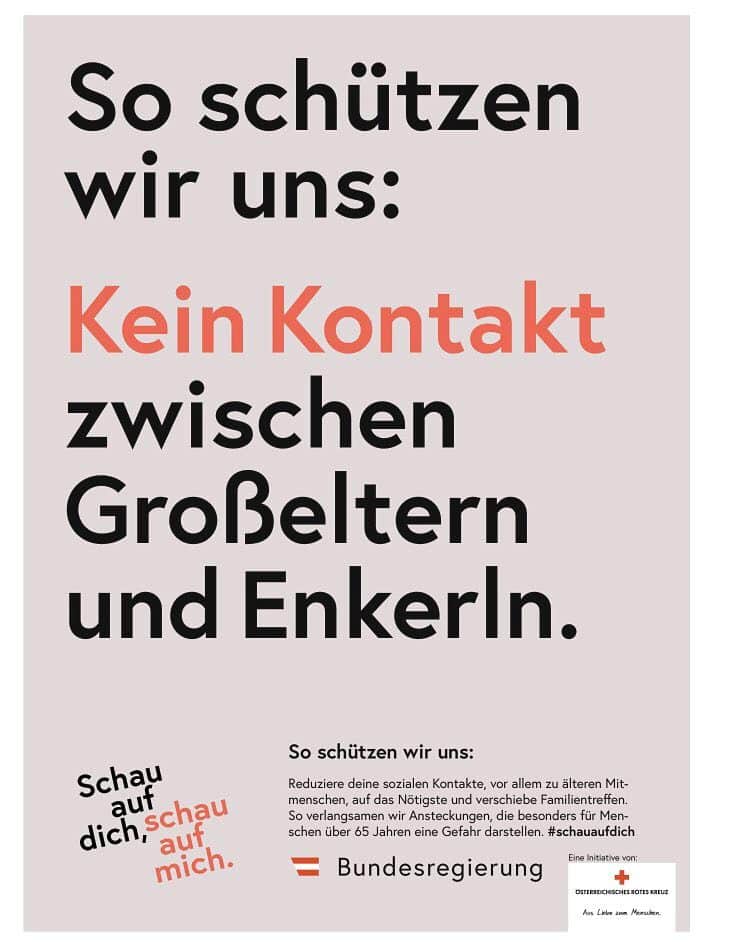 Kampagnensujet "Kein Kontakt zwischen Großeltern und Enkerln."
