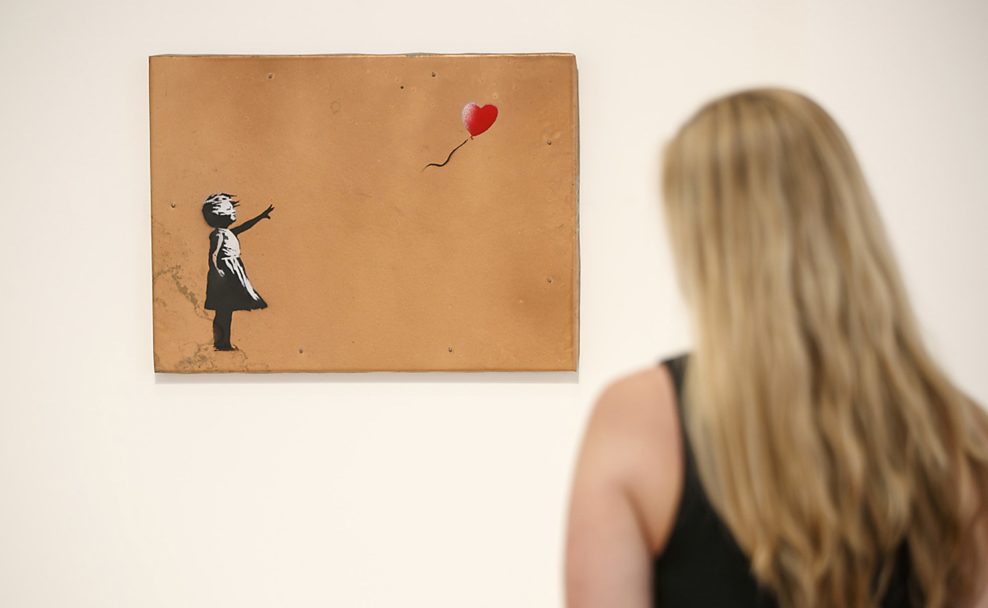 Banksy-Werk "Girl with Balloon" war 2018 in einer Ausstellung in London zu sehen