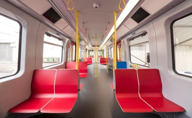 Sitze in den Zügen der neuen U-Bahn-Generation X-Wagen