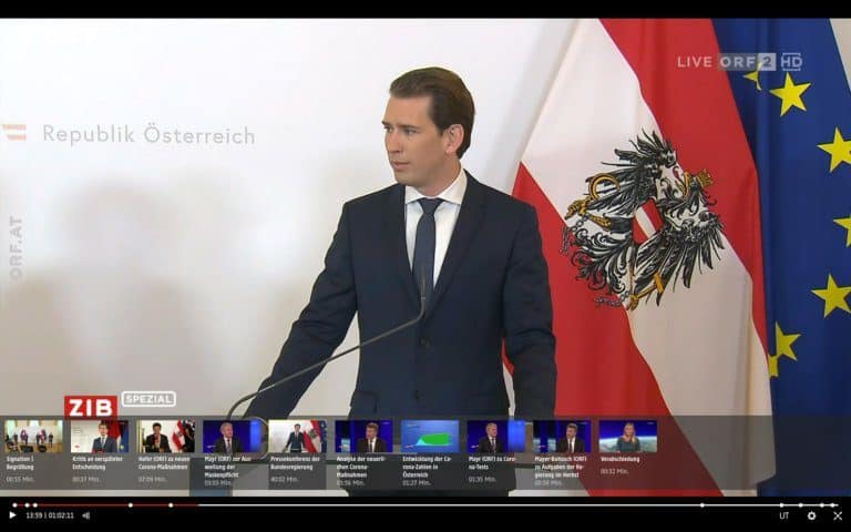 Sebastian Kurz spielt "Ziehharmonika" mit der Coronakrise