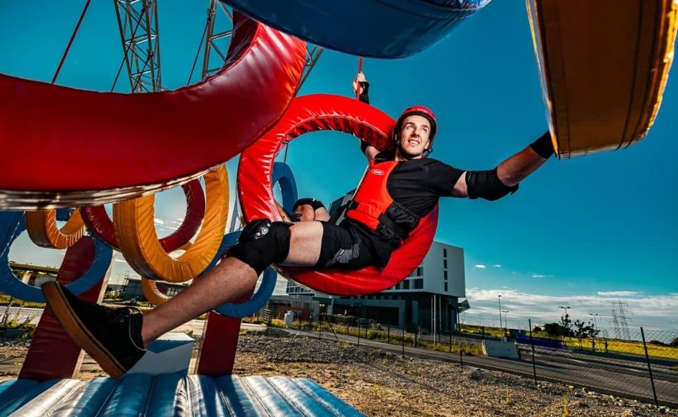 Wipeout Actionpark Pacours beim Parndorf Fashion Outlet im Sommer 2020