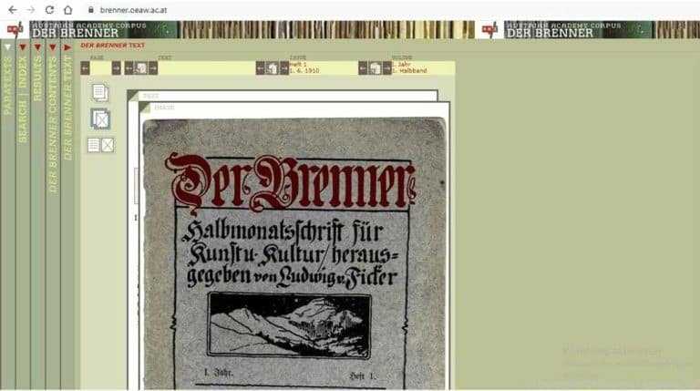 "Der Brenner" wurde digitalisiert, transkribiert und von der ÖAW ins Netz gestellt