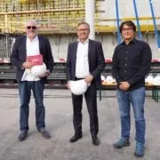 Pius Strobl, Projektleiter ORF-Medienstandort, ORF-Generaldirektor Alexander Wrabetz, Architekt Paul Jung