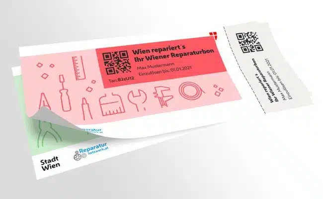 Stadt Wien Reparaturgutschein für die Instandsetzung noch funktionstauglicher Gegenstände