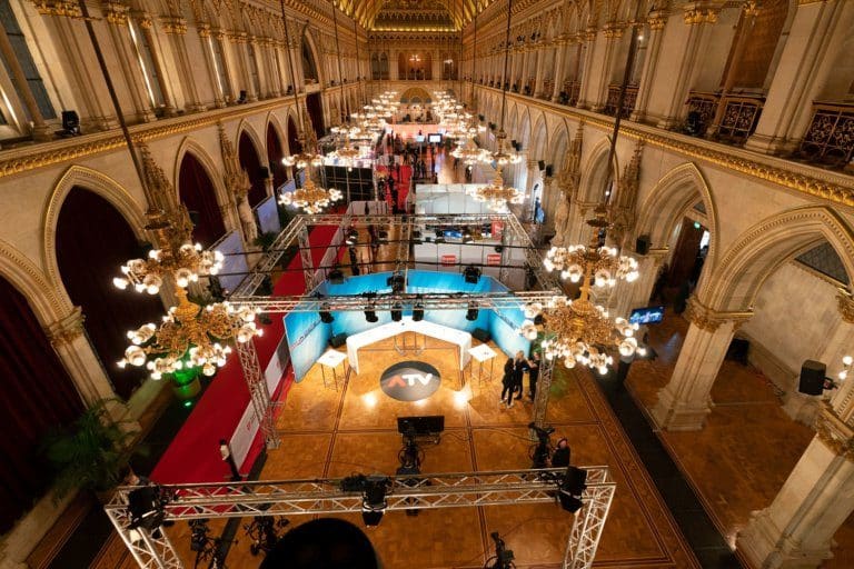 Medienzentrum am Wahltag im Wiener Rathaus