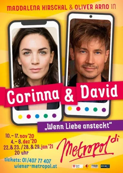 Das Wiener Metropol bringt Komödie "Corinna und David" von René Freund auf die Bühne.
