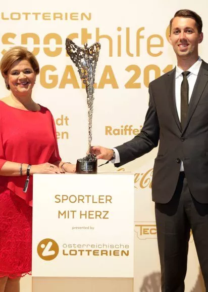 Bettina Glatz-Kremsner und Christoph Vetchy bei der Sporthilfe-Gala 2019