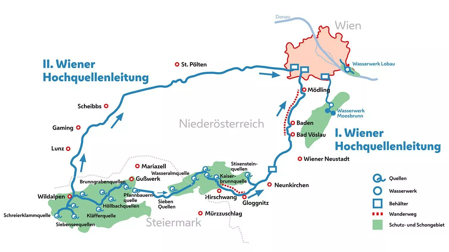 1. Wiener Wasserleitungswanderweg Karte