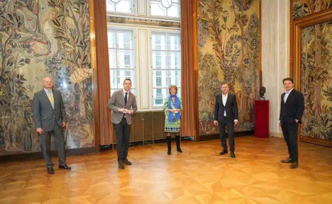 Peter Schöber, Bogdan Roščić, Alexander Wrabetz und Martin Traxl in der Staatsoper