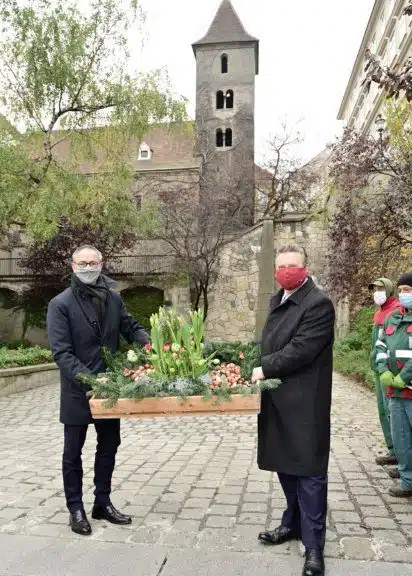 Tulpenzwiebel-Pflanzung mit dem niederländischen Botschafter Giervel