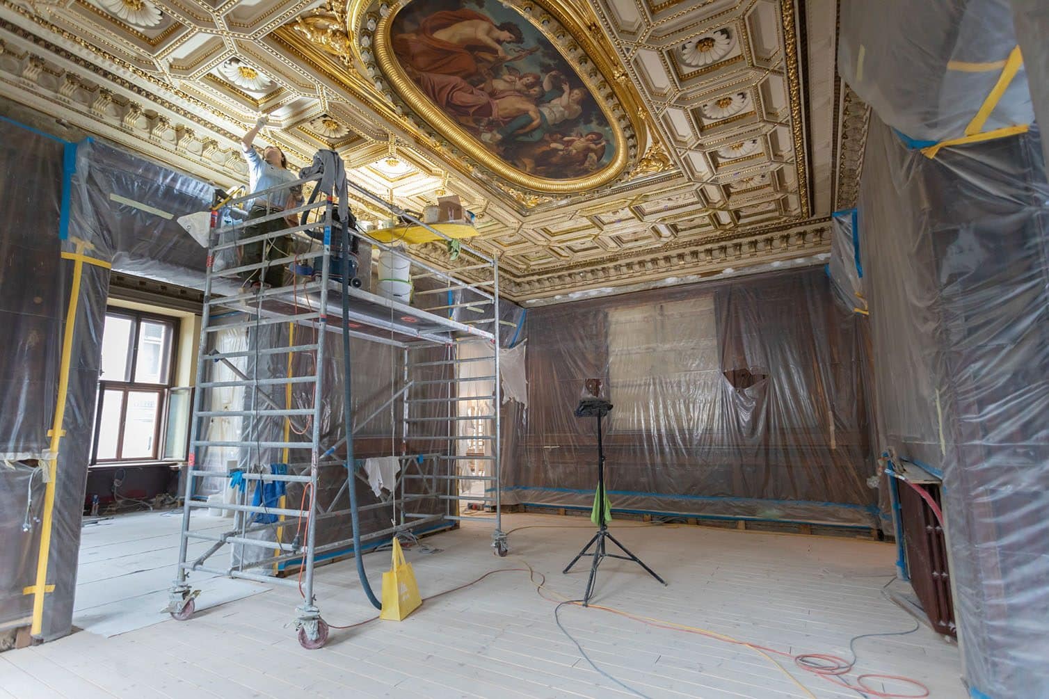 Am Tag des Denkmals können Besucher:innen bereits fertiggestellte Räume im Palais Todesco besichtigen