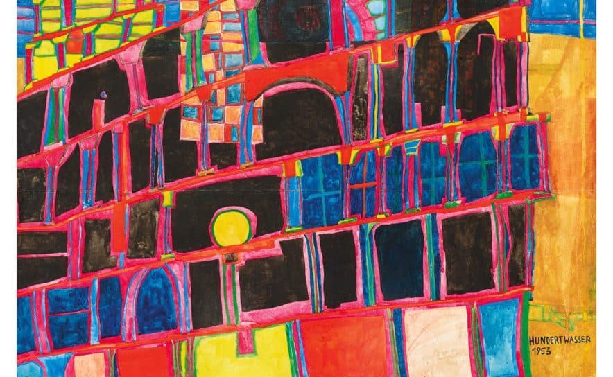 Hundertwasser Gemälde zum Verkauf bei der Art&Antique Hofburg Vienna Messe