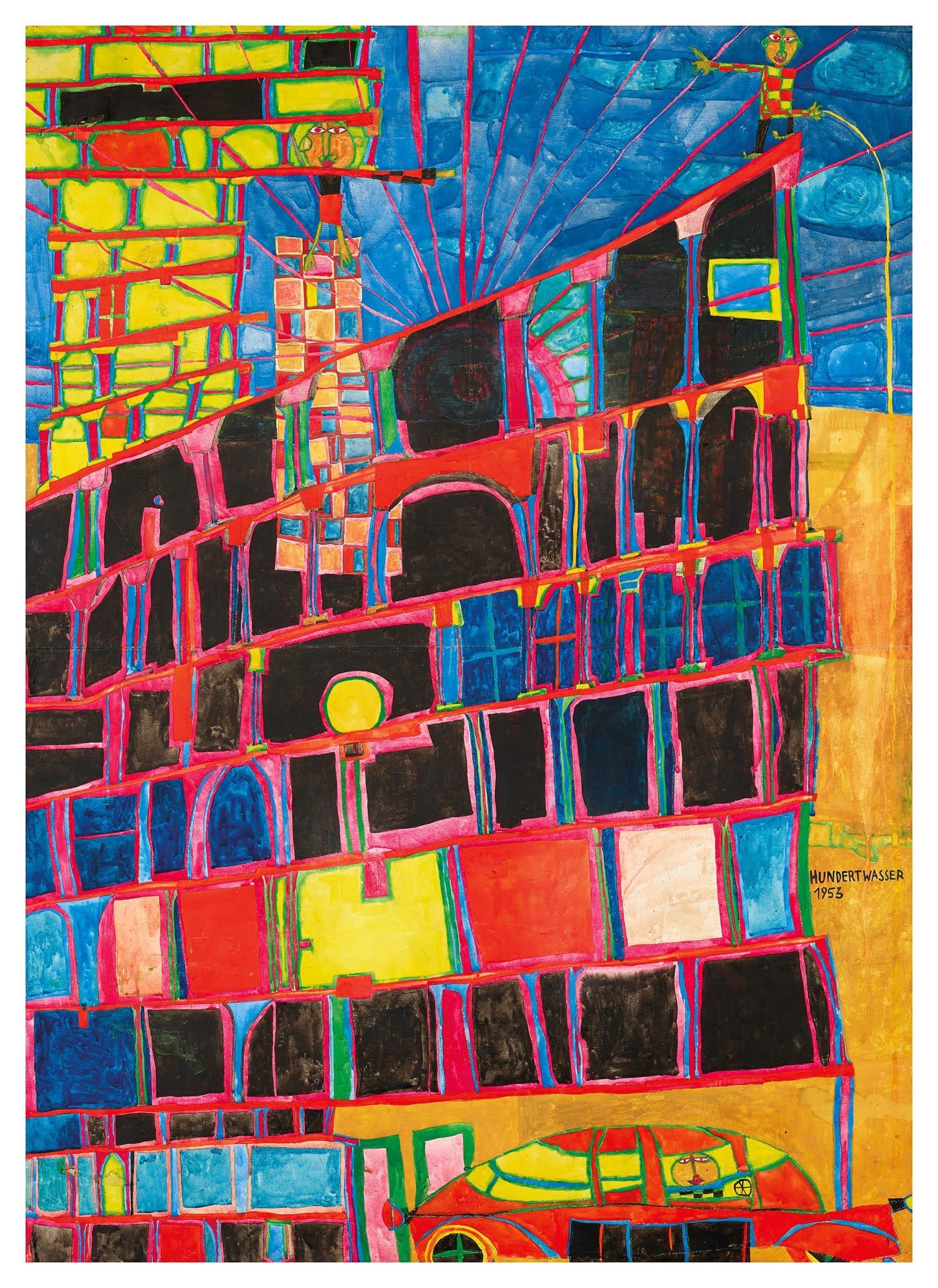 Hundertwasser Gemälde zum Verkauf bei der Art&Antique Hofburg Vienna Messe