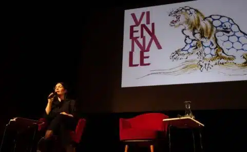 Eva Sangiorgi stellt das Viennale Programm 2022 im Metro Kinokulturhaus vor.