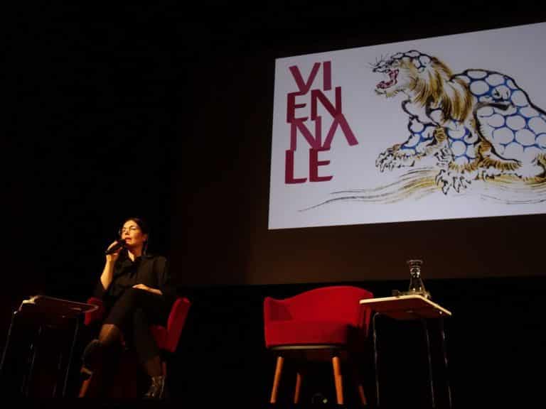 Eva Sangiorgi stellt das Viennale Programm 2022 im Metro Kinokulturhaus vor.