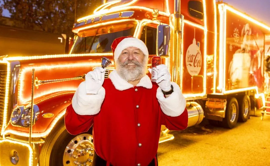 Coca-Cola Weihnachtstruck macht Halt in Wien.