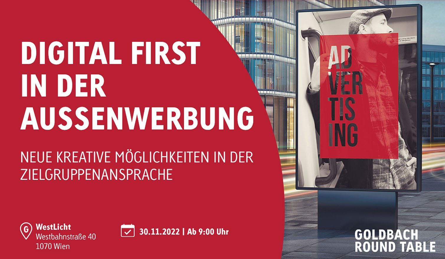 Fachveranstaltung "Digital First In der Aussenwerbung" von Goldbach Austria