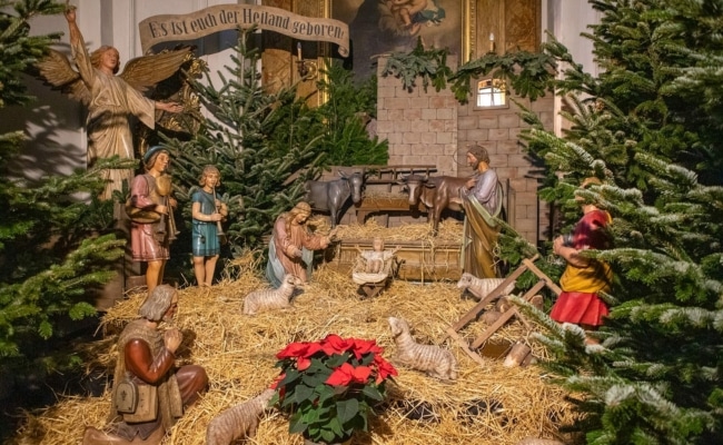 Weihnachtskrippe in der Michaelerkirche.