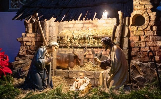 Weihnachtskrippe in der Jesuitenkirche.