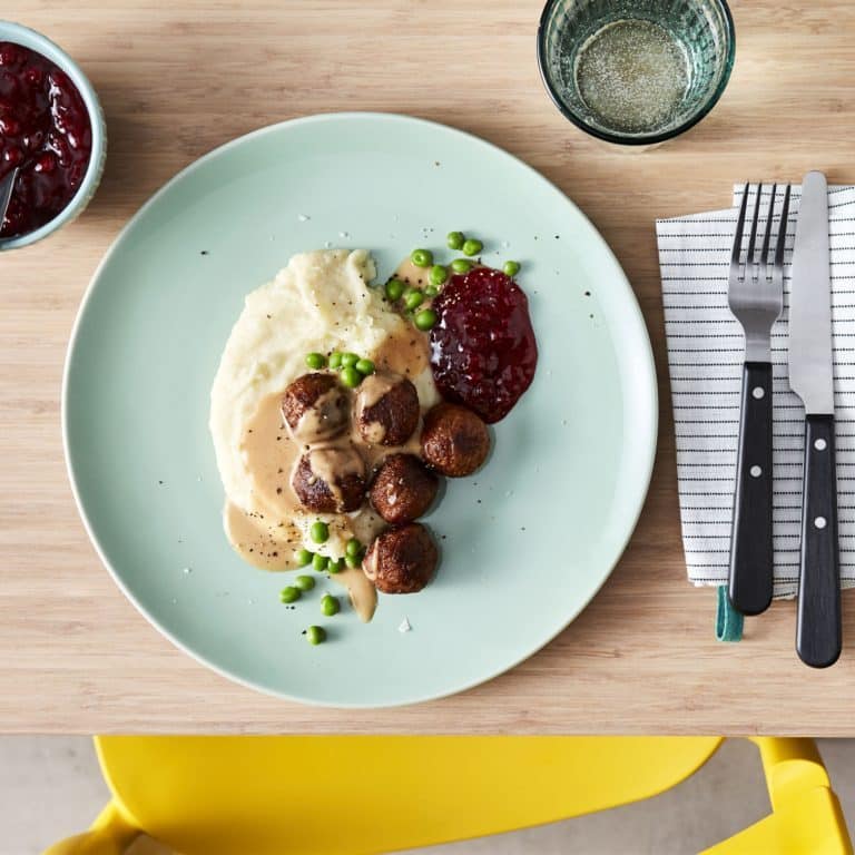 Ikea Fleischbällchen vegan mit Beilagen