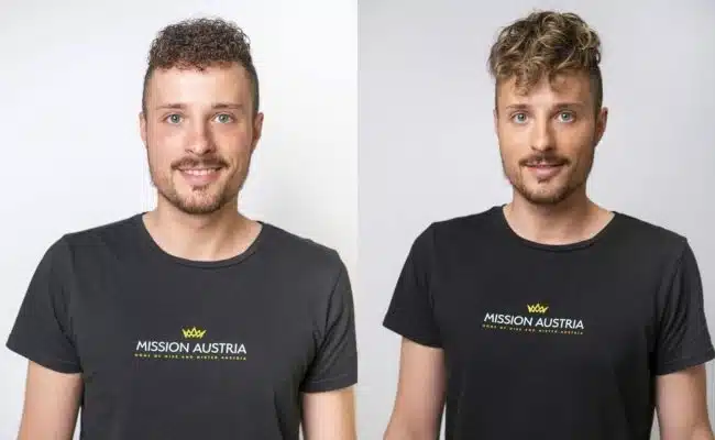 Johannes, 27, aus Niederösterreich/Weiten vor und nach dem Umstyling bei Star-Friseur Dieter Ferschinger.