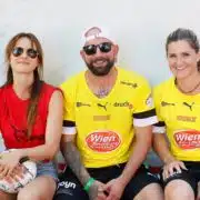 Irena Blagojevic, Christopher Seiler und Lizz Görgl beim Band Fussball Cup 2023.