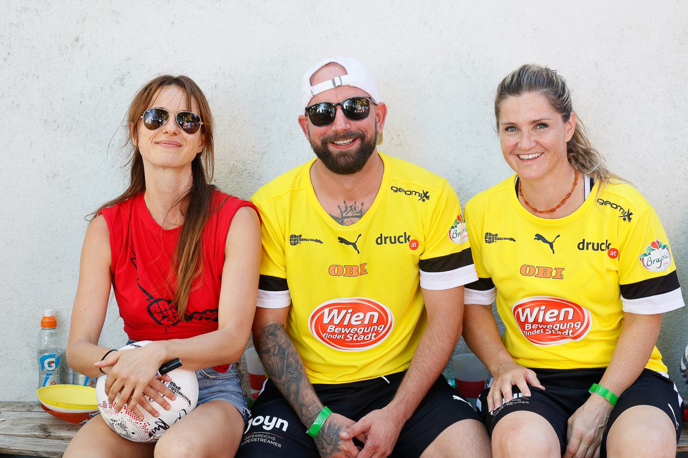 Irena Blagojevic, Christopher Seiler und Lizz Görgl beim Band Fussball Cup 2023.