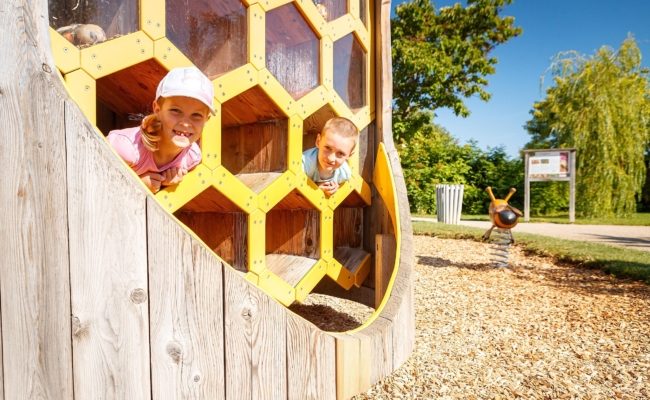 Blumenspielplatz für Kinder in Hirschstetten.