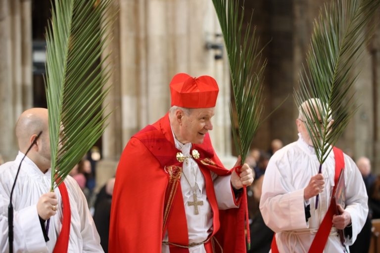 Die Palmwedel symbolisieren den Einzug Jesu in Jerusalem am Palmsonntag im Stephansdom und anderen Kirchen zu Ostern in Wien.