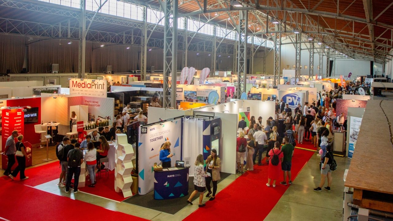 jobmesse austria Wien erwartet über 120 Aussteller in der Marx Halle.