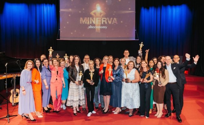 Die Gewinner der Minerva Awards 2024 by Sheconomy nach der Preisverleihung im Radiokulturhaus, Wien, 28.4.2024.