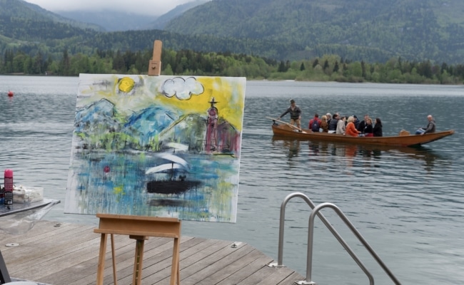 Gemeinsames Werk von Jesse Magee und Klemen Brun beim Art Circle 2025 in St. Wolfgang.