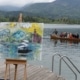 Gemeinsames Werk von Jesse Magee und Klemen Brun beim Art Circle 2025 in St. Wolfgang.