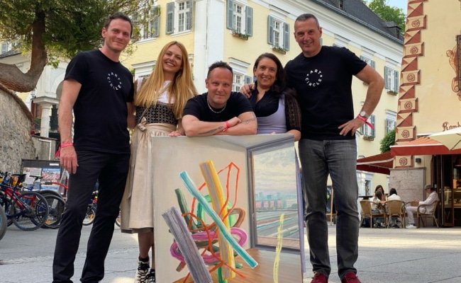 Jesse Magee (Art Circle International), Benita Hinterberger (Schwarzes Rössl), Klemen Brun, (Art Circle International), Gudrun Peter (Weisses Rössl), Roland Ballner (Hotel Cortisen am See)