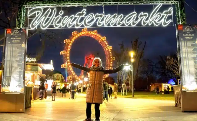 Stimmungsfoto Wintermarkt im Prater