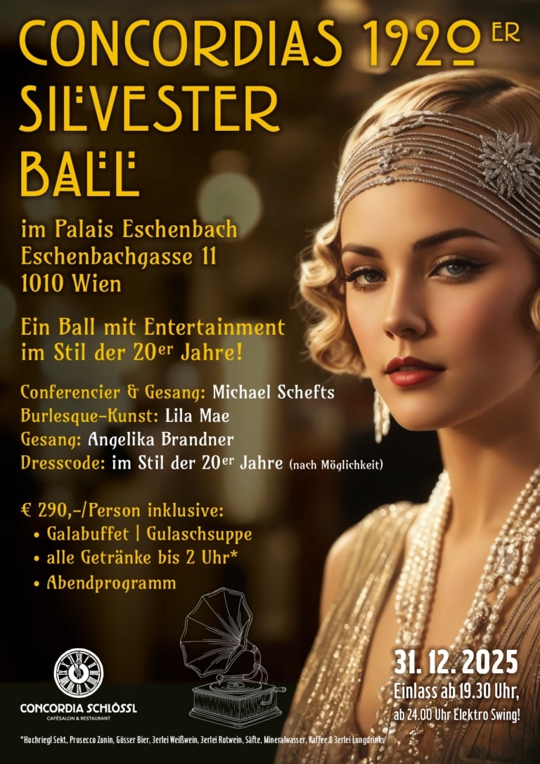 Concordias 1920er Silvesterball 2025 Flyer