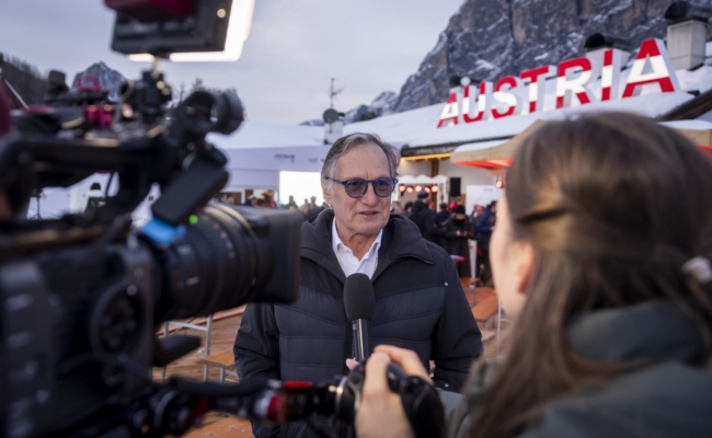 Eröffnung des Austria House in Cortina d’Ampezzo mit Olympiasieger von 1976 Franz Klammer.