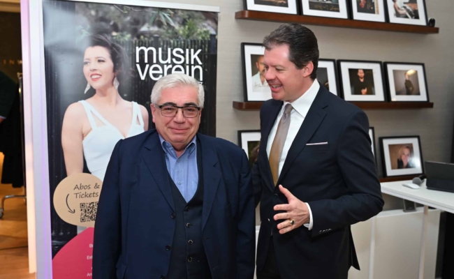 Karl Jurka und Michael Nemeth bei der Frühlingslounge des Musikvereins Graz | © Christian Jobst Karl Jurka und Intendant Michael Nemeth bei der Saisonpräsentation des Musikvereins Graz in Wien