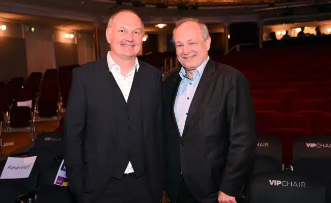 Heinz Mosser und Franz Patay bei ORF-III-Präsentation Heinz Mosser und Franz Patay beim Jubiläum von ORF III